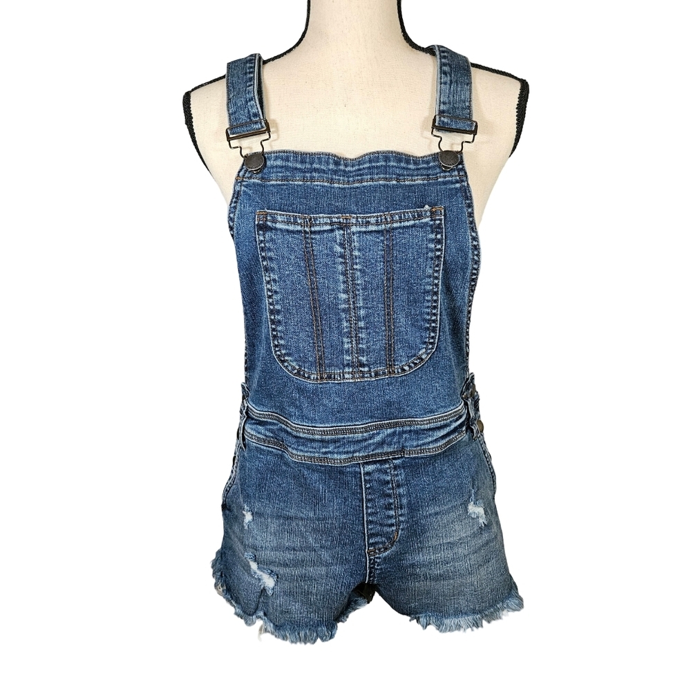See Thru Soul, Short Denim Overalls, Size 27 Boyfriend Shortall